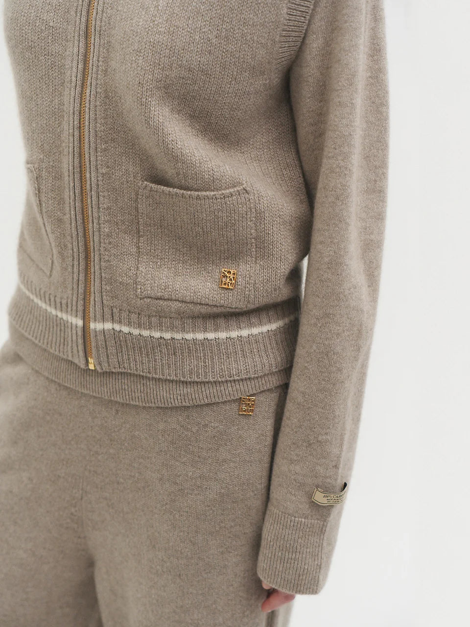 Jasmin knit vest natural beige - fasfas
