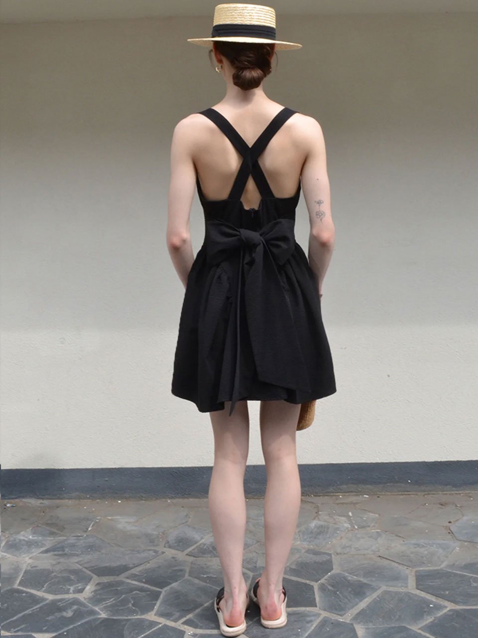 ‘La mer’ shirring skirt dress black - fasfas