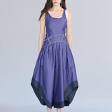 Layered sleeveless asymmetric wide jumpsuit - fasfas