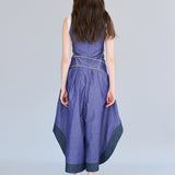 Layered sleeveless asymmetric wide jumpsuit - fasfas