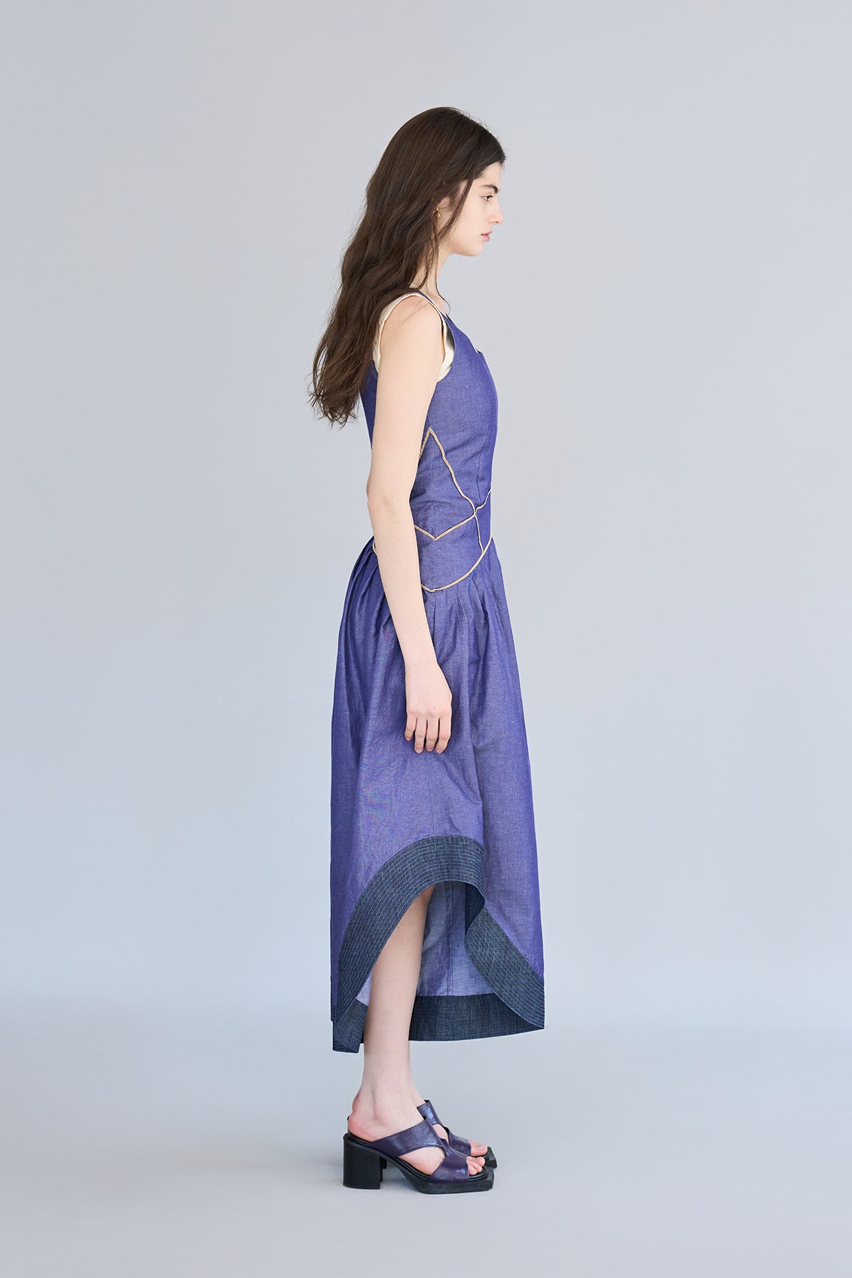 Layered sleeveless asymmetric wide jumpsuit - fasfas