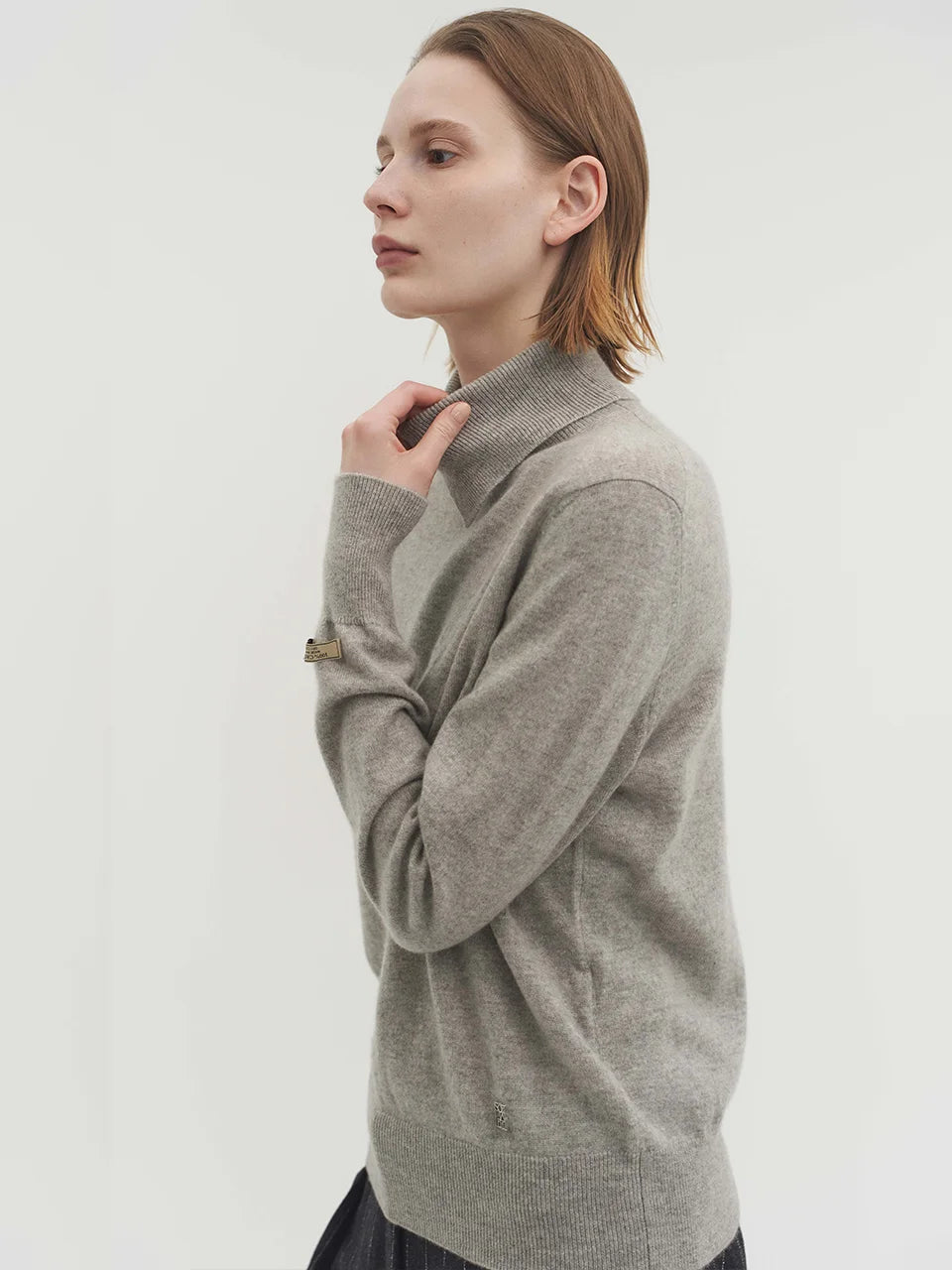 Lei turtleneck sweater heather gray - fasfas