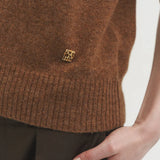 Liv plain knit top cinnamon brown - fasfas