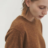 Liv plain knit top cinnamon brown - fasfas