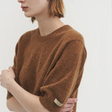 Liv plain knit top cinnamon brown - fasfas