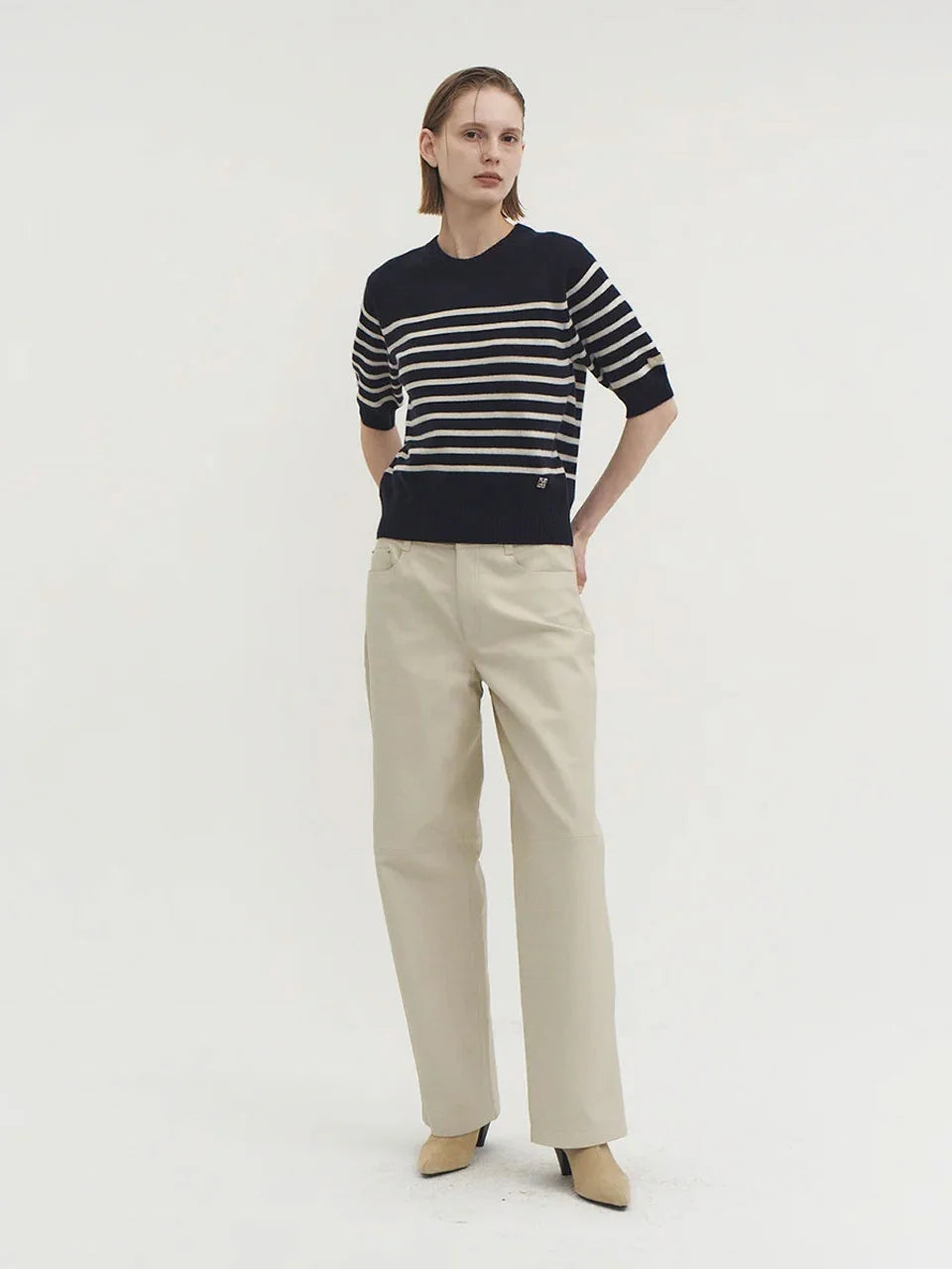 Liv stripe knit top indigo navy - fasfas