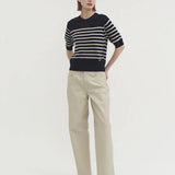 Liv stripe knit top indigo navy - fasfas