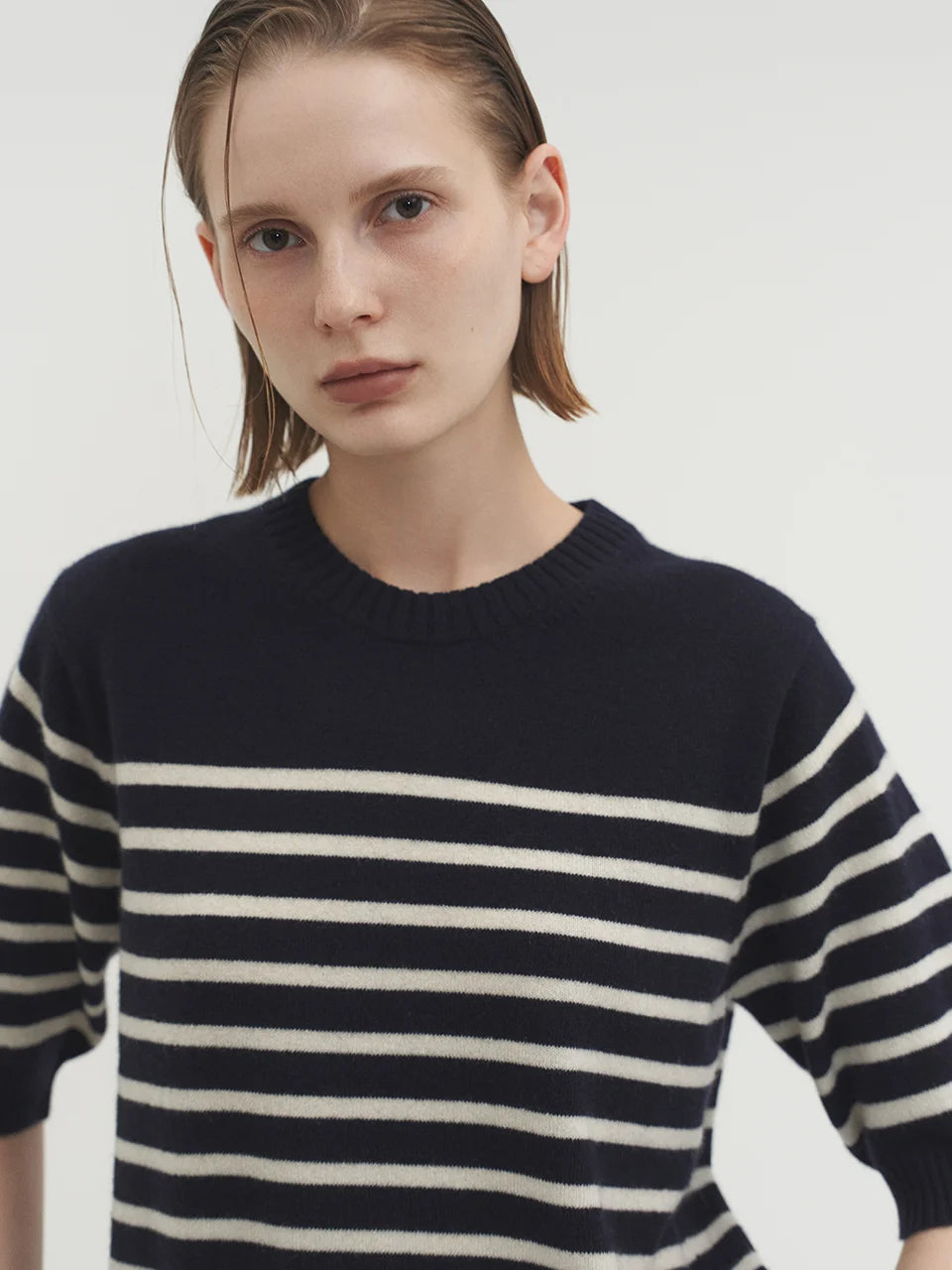 Liv stripe knit top indigo navy - fasfas