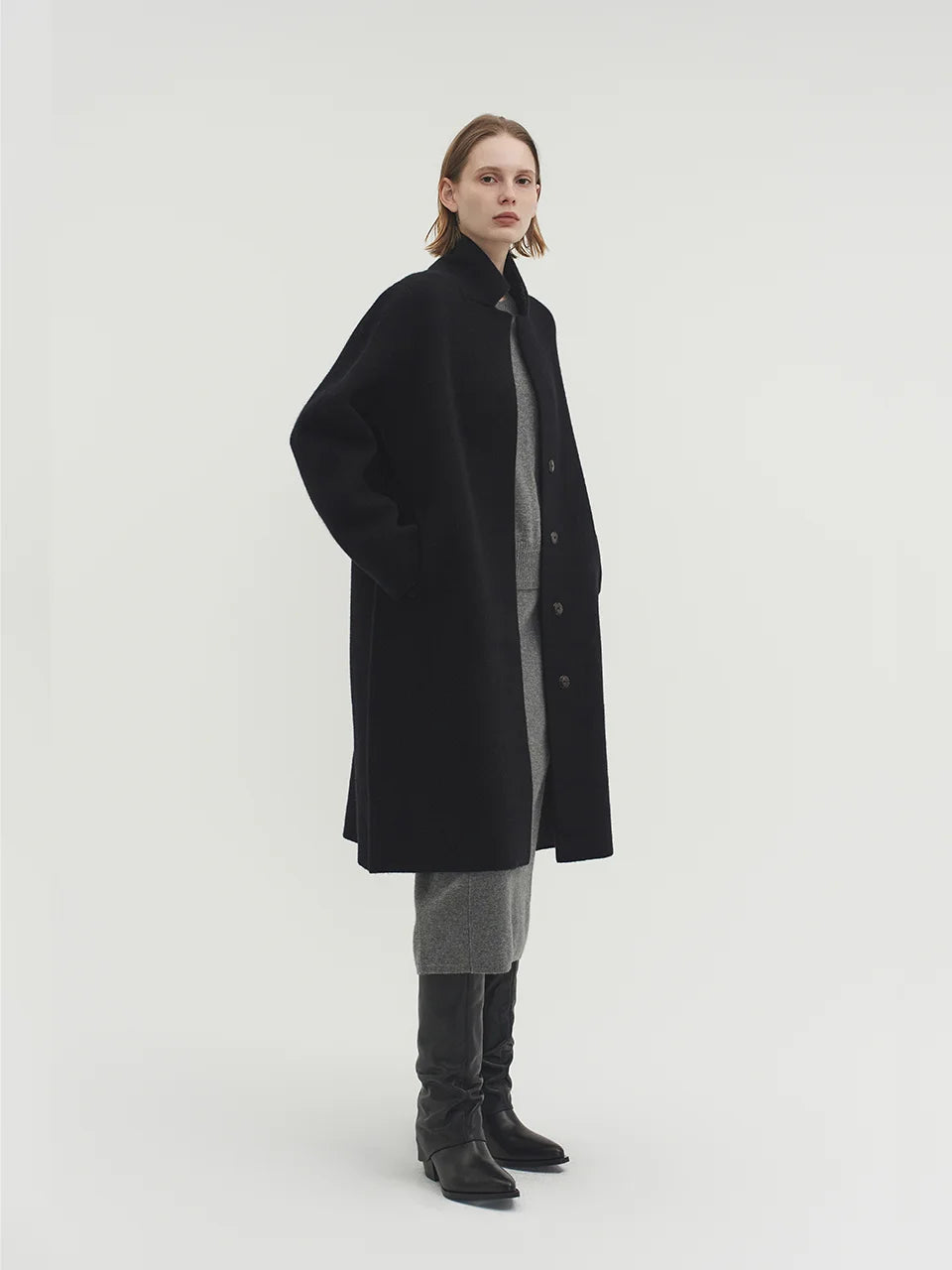 Livia knit coat ink black - fasfas