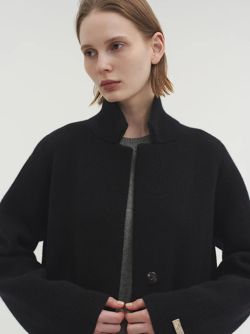 Livia knit coat ink black - fasfas