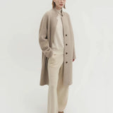 Livia knit coat soft tan beige - fasfas