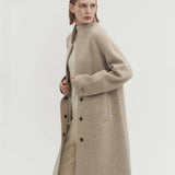 Livia knit coat soft tan beige - fasfas