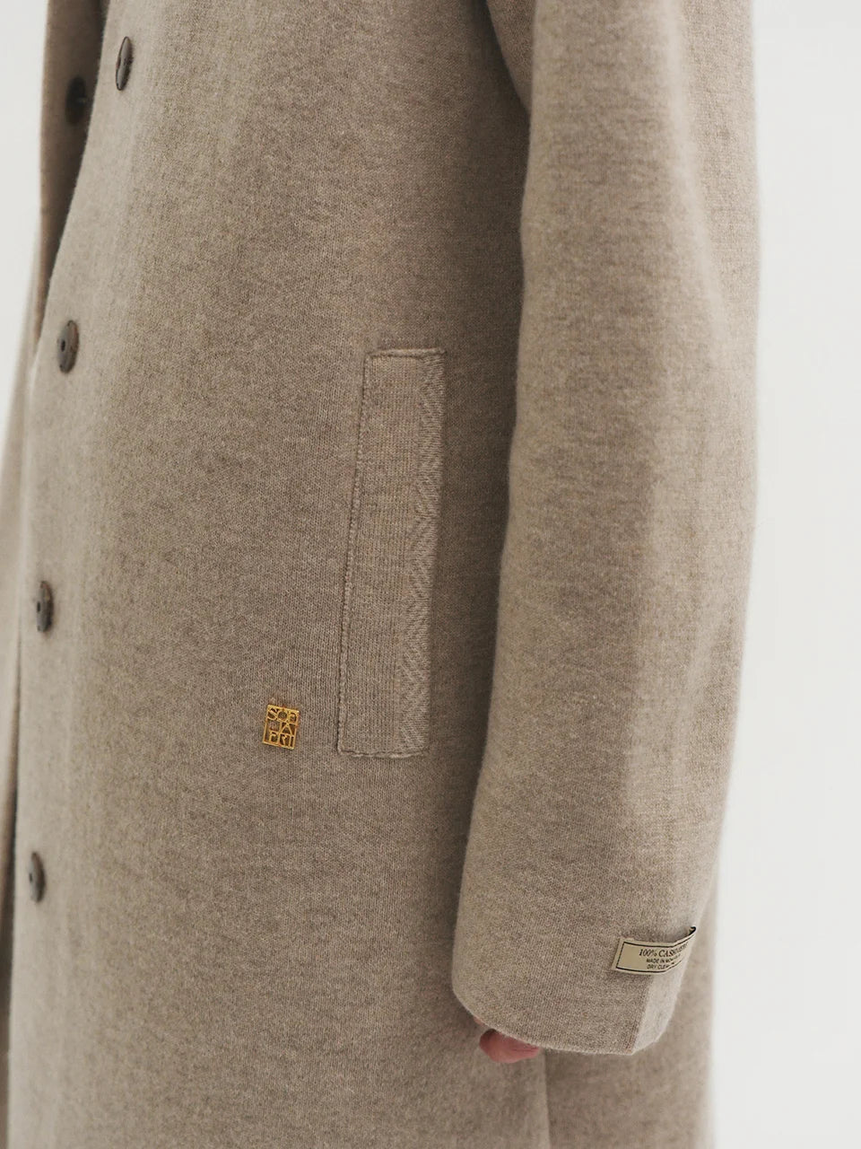 Livia knit coat soft tan beige - fasfas