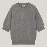 Cashmere 100% Liv plain knit top ash gray