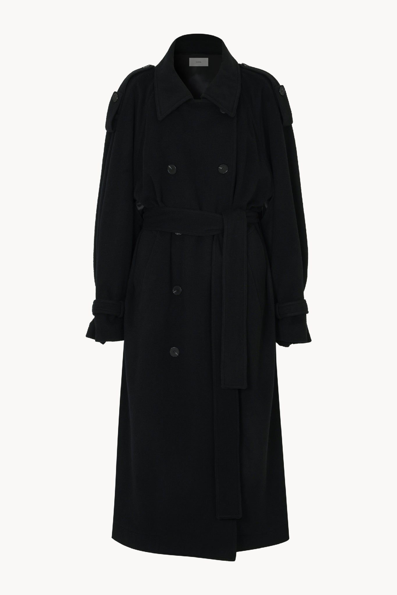 Lloyd oversized trench coat black - fasfas