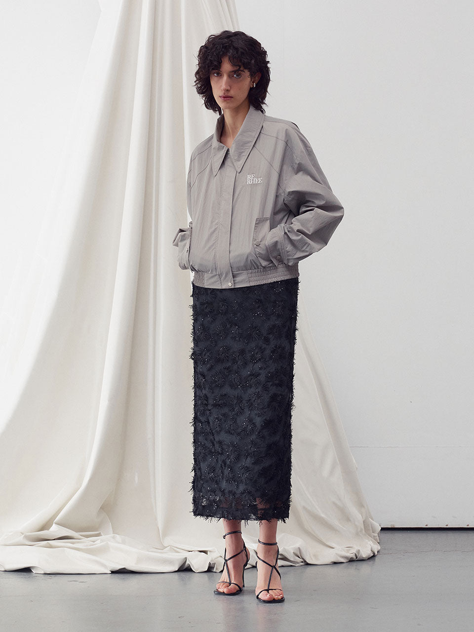 Logo-embellished bomber jumper khaki begie - fasfas