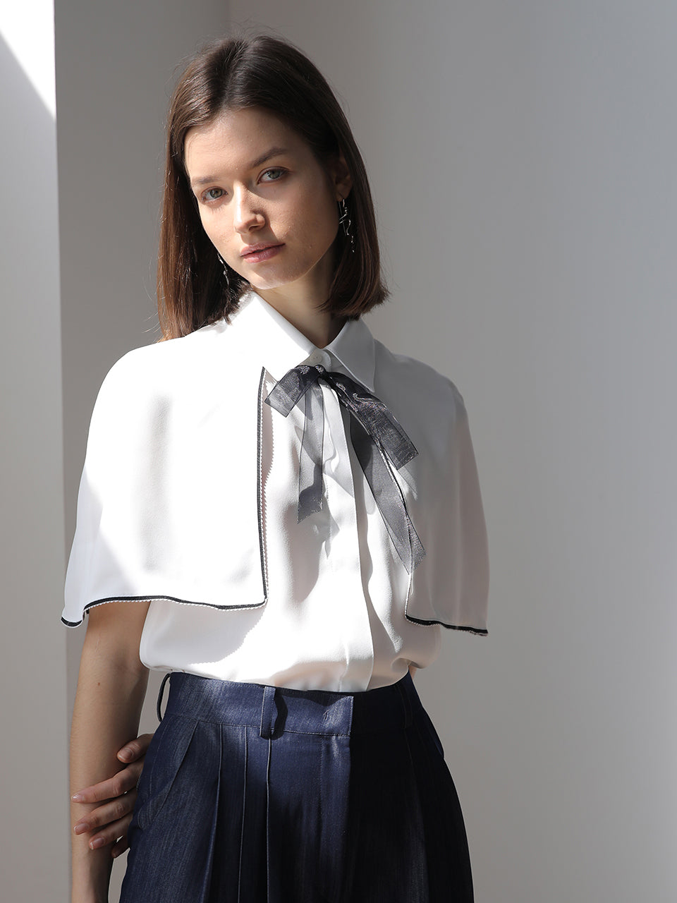 Loose fit cape blouse - fasfas