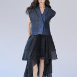 Loose fit sleeveless denim jacket - fasfas