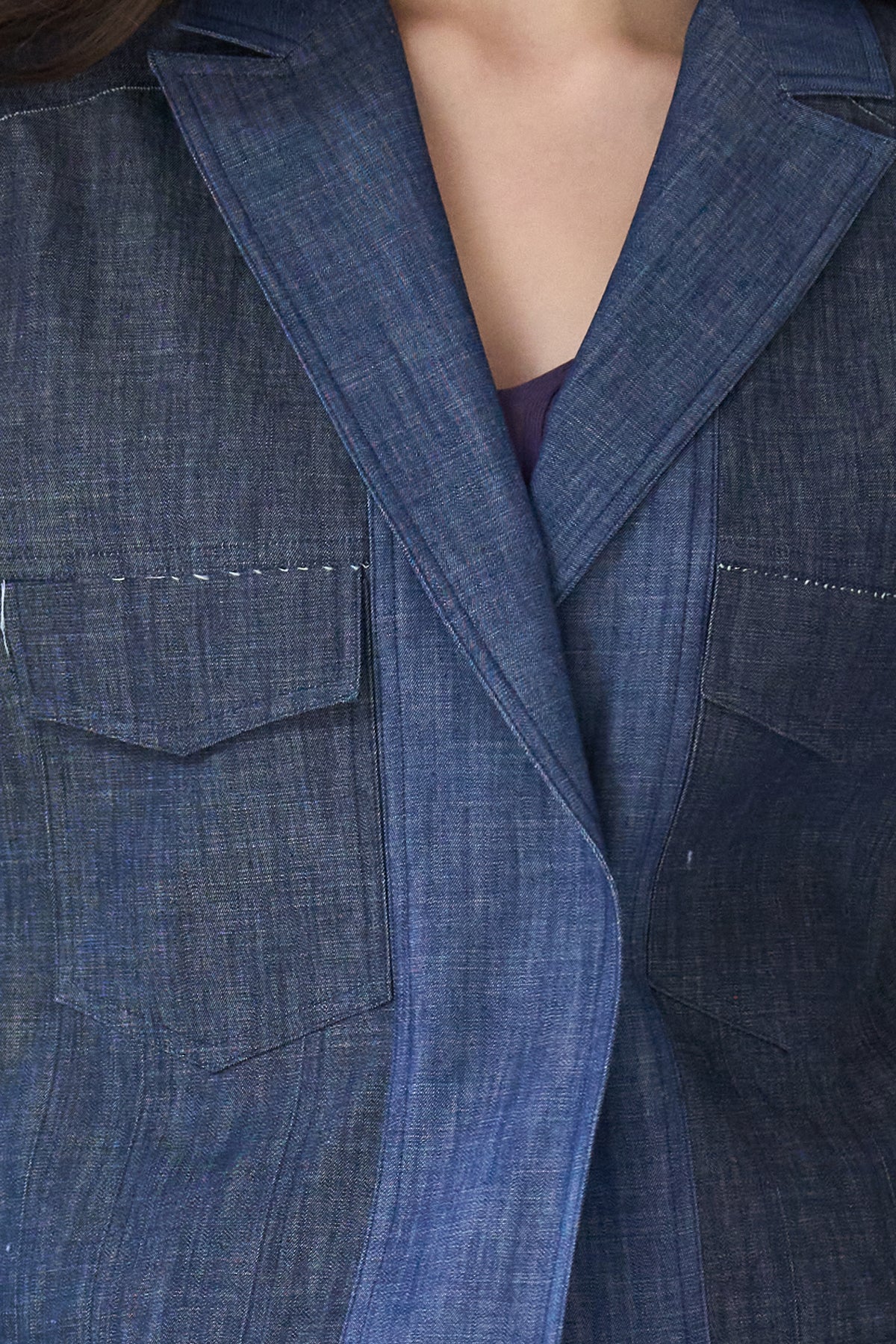 Loose fit sleeveless denim jacket - fasfas