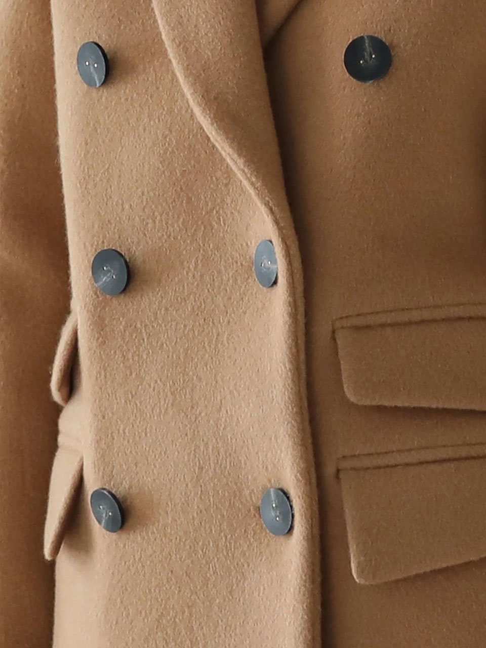 Loose fit double tailored wool jacket beige - fasfas