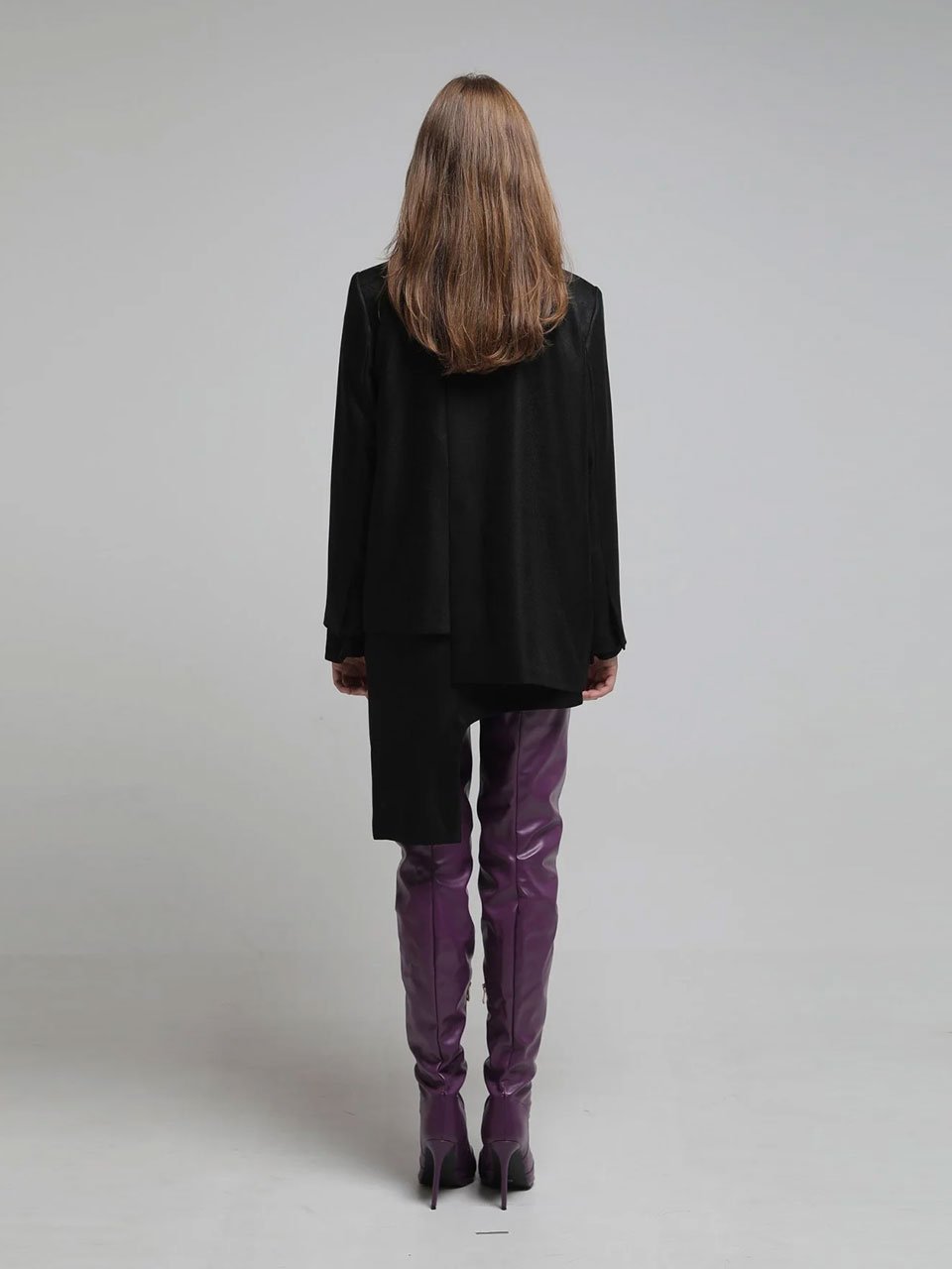 Loose fit set-up tailored asymmetric jacket - fasfas