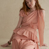 Drape detail sleeveless blouse