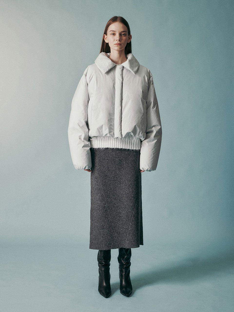 Melange duck down puffer seasalt - fasfas