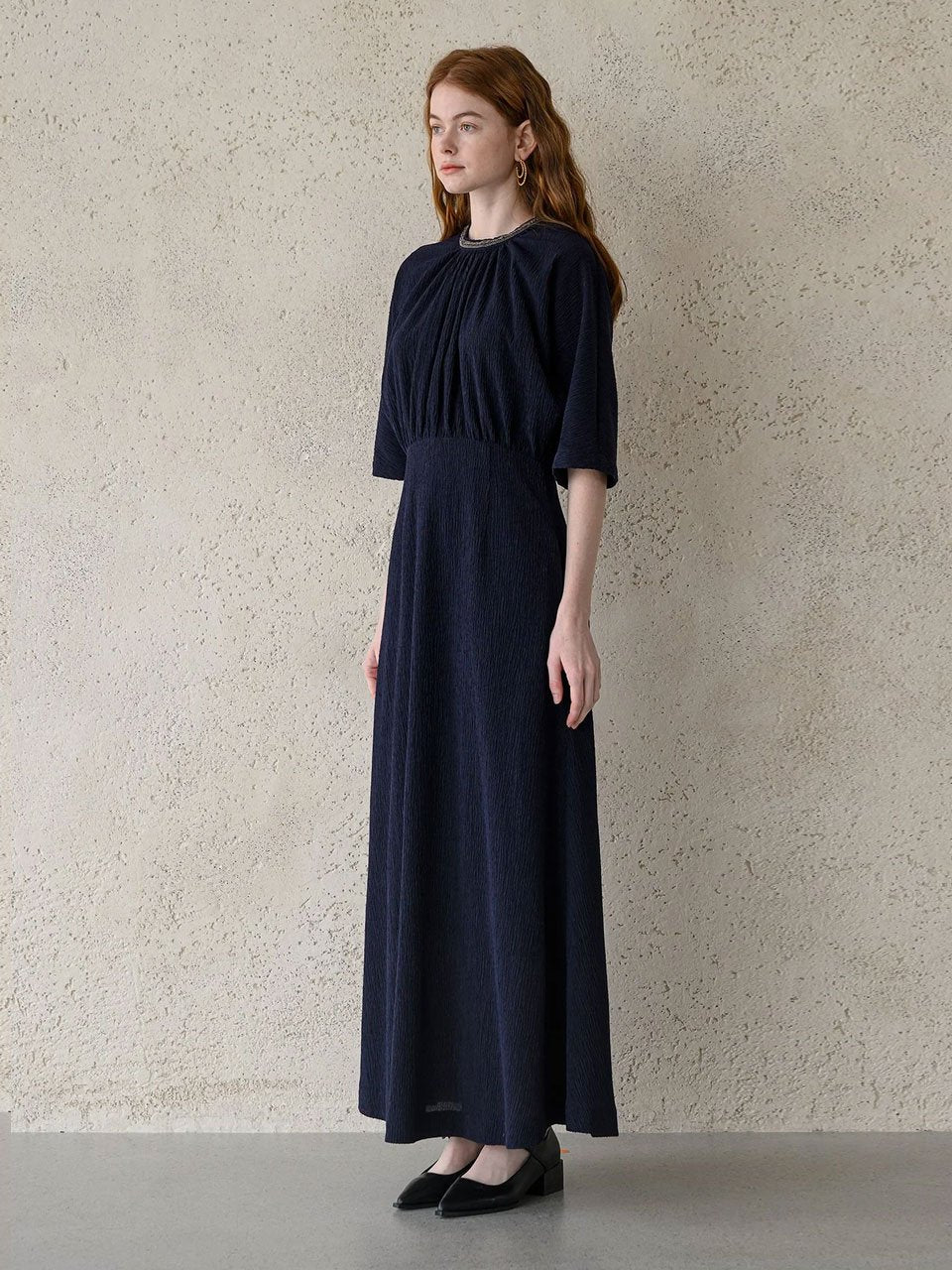 Neck embellished maxi dress - fasfas