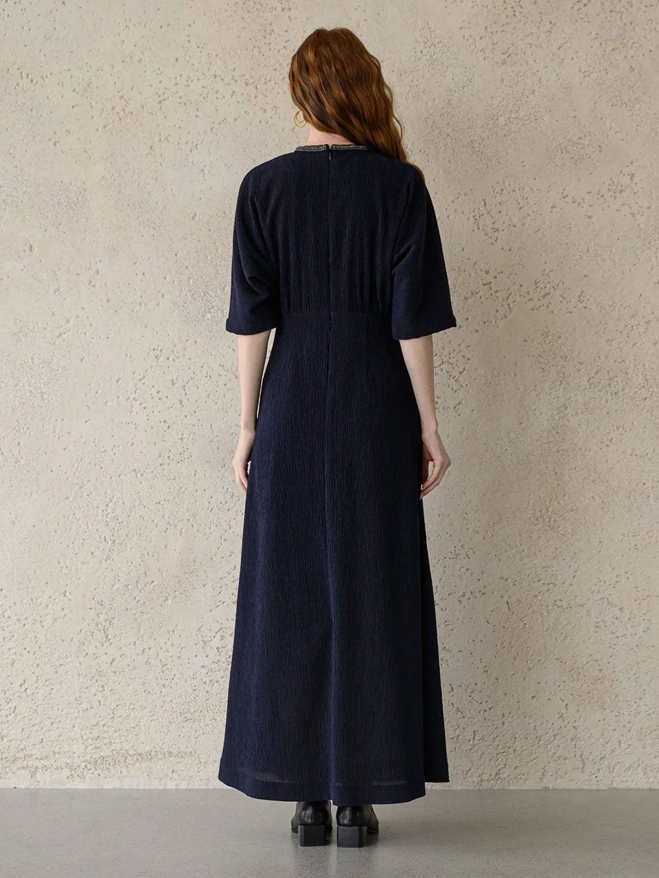 Neck embellished maxi dress - fasfas