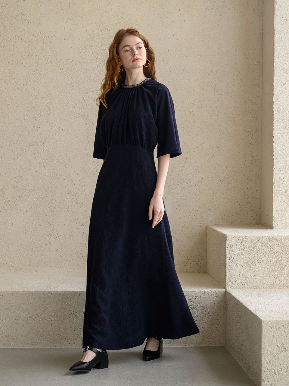 Neck embellished maxi dress - fasfas