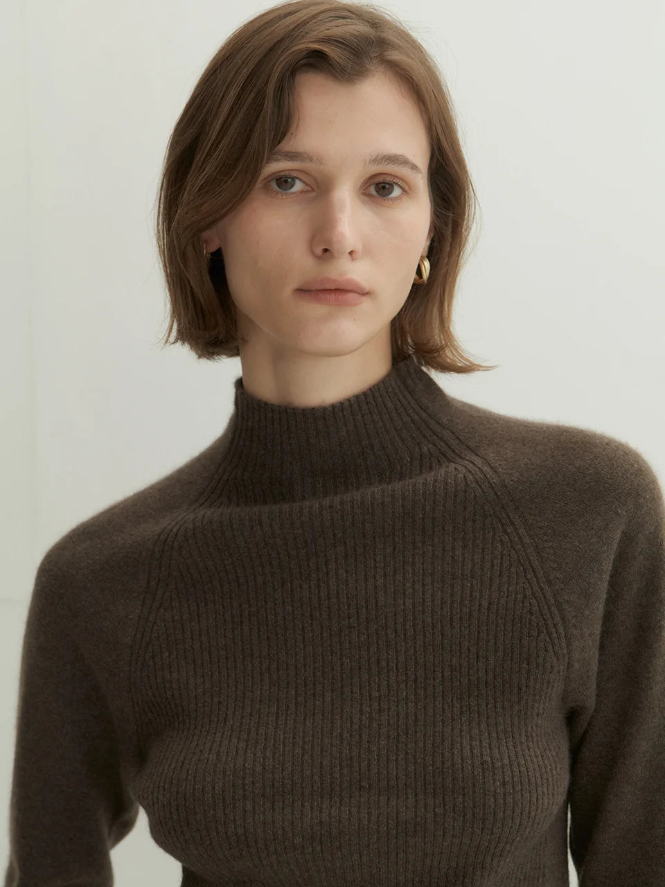 Nora ribbed sweater umber brown - fasfas