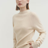 Cashmere 100% Nora ribbed sweater sand beige