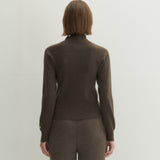 Cashmere 100% Nora ribbed sweater umber brown
