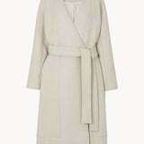 Nouvel collarless wool coat ivory sand - fasfas