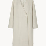 Nouvel collarless wool coat ivory sand - fasfas