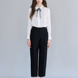 Organza pleated detail silk blouse - fasfas