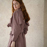 Overfit ruffle collar trench coat - fasfas
