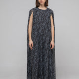 Sleeveless hopi print shirring maxi dress