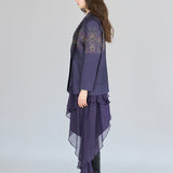 Paisley print lace up wool silk jacket - fasfas