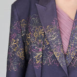 Paisley print lace up wool silk jacket - fasfas