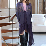 Paisley print lace up wool silk jacket - fasfas