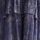 Paisley print off-shoulder asymmetric tiered maxi dress - fasfas
