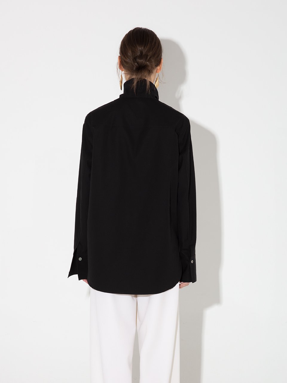 Pattie open collar shirt black - fasfas