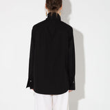 Pattie open collar shirt black - fasfas