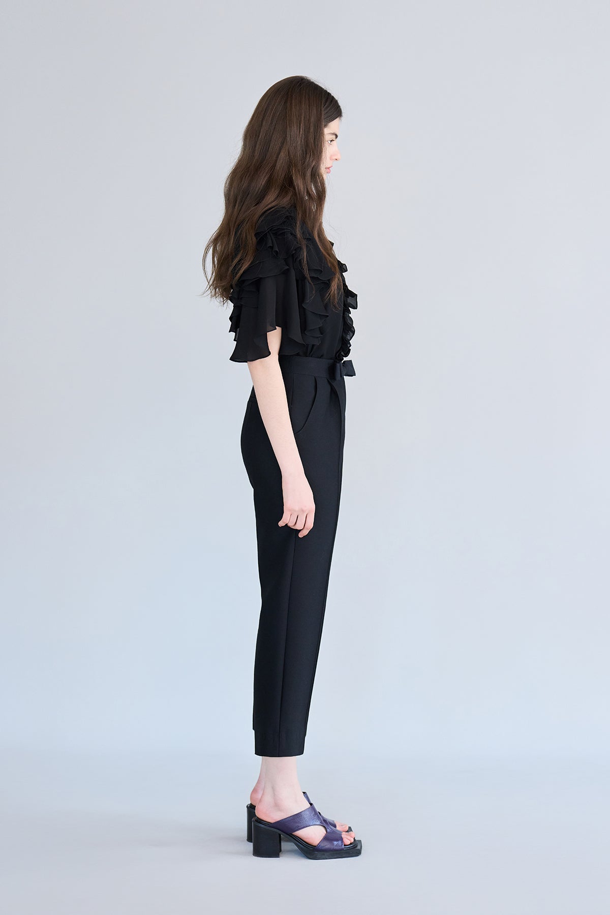 Ribbon point semi-fit pants - fasfas