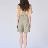 Roll-up wide silk salopette pants - fasfas
