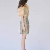 Roll-up wide silk salopette pants - fasfas