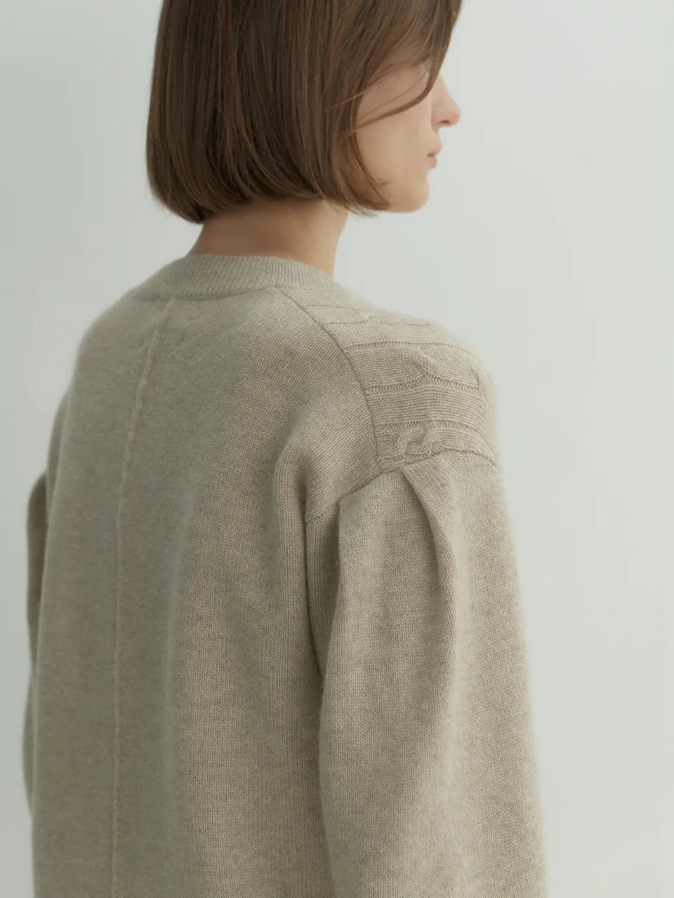 Sara cable sweater oatmeal beige - fasfas
