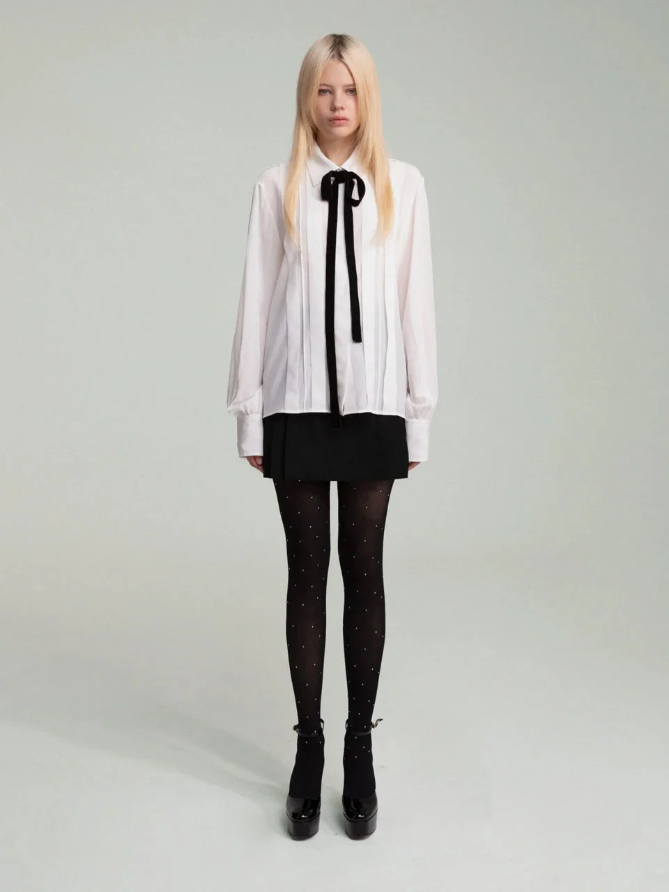 Silk classic pintuck shirt - fasfas