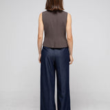 Sleeveless asymmetric jacket - fasfas